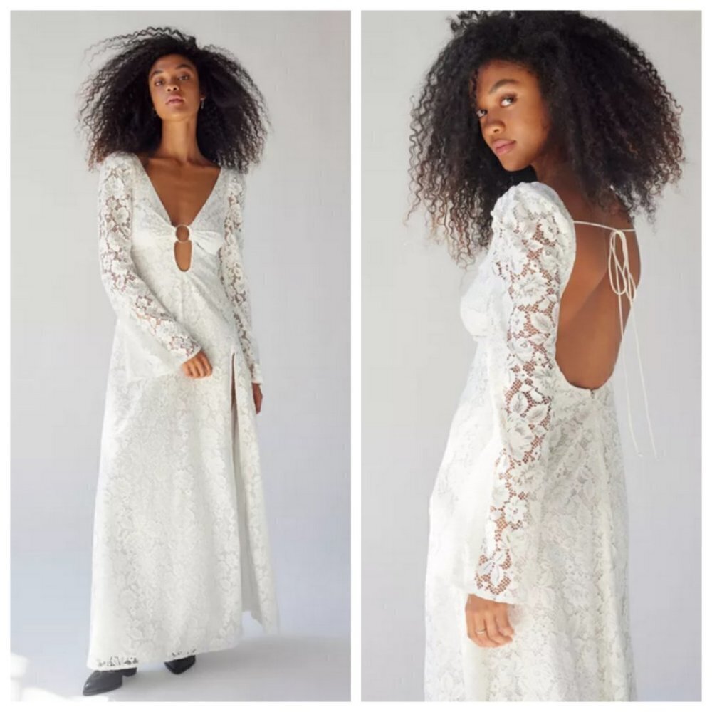 💕FOR LOVE AND LEMONS💕 Frances Lace Maxi Dress ~ White Small S NWT - Picture 9 of 16